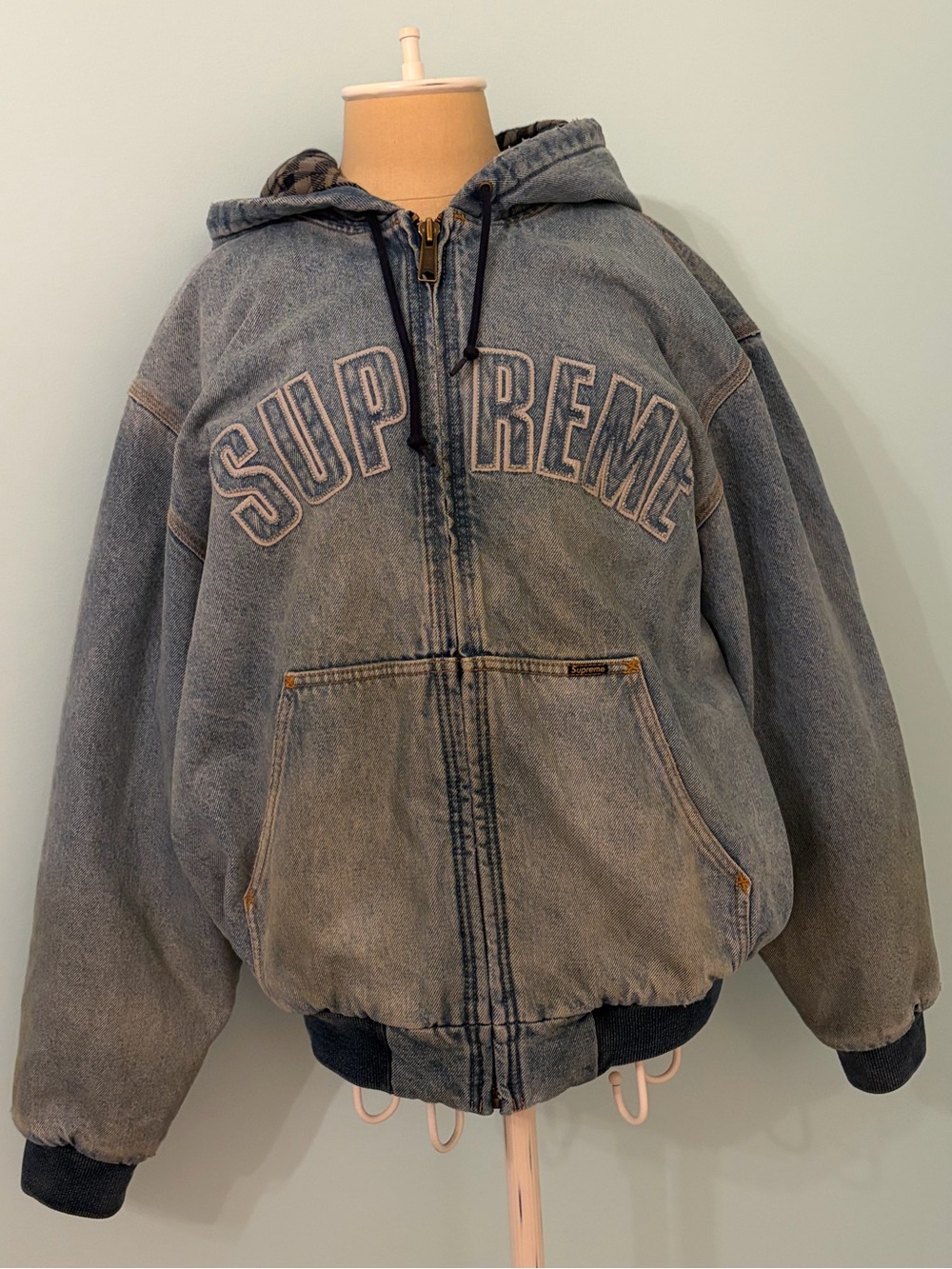 Supreme Reflective Arc Hooded Work Jacket ‘Denim’ LIMITED EDITION